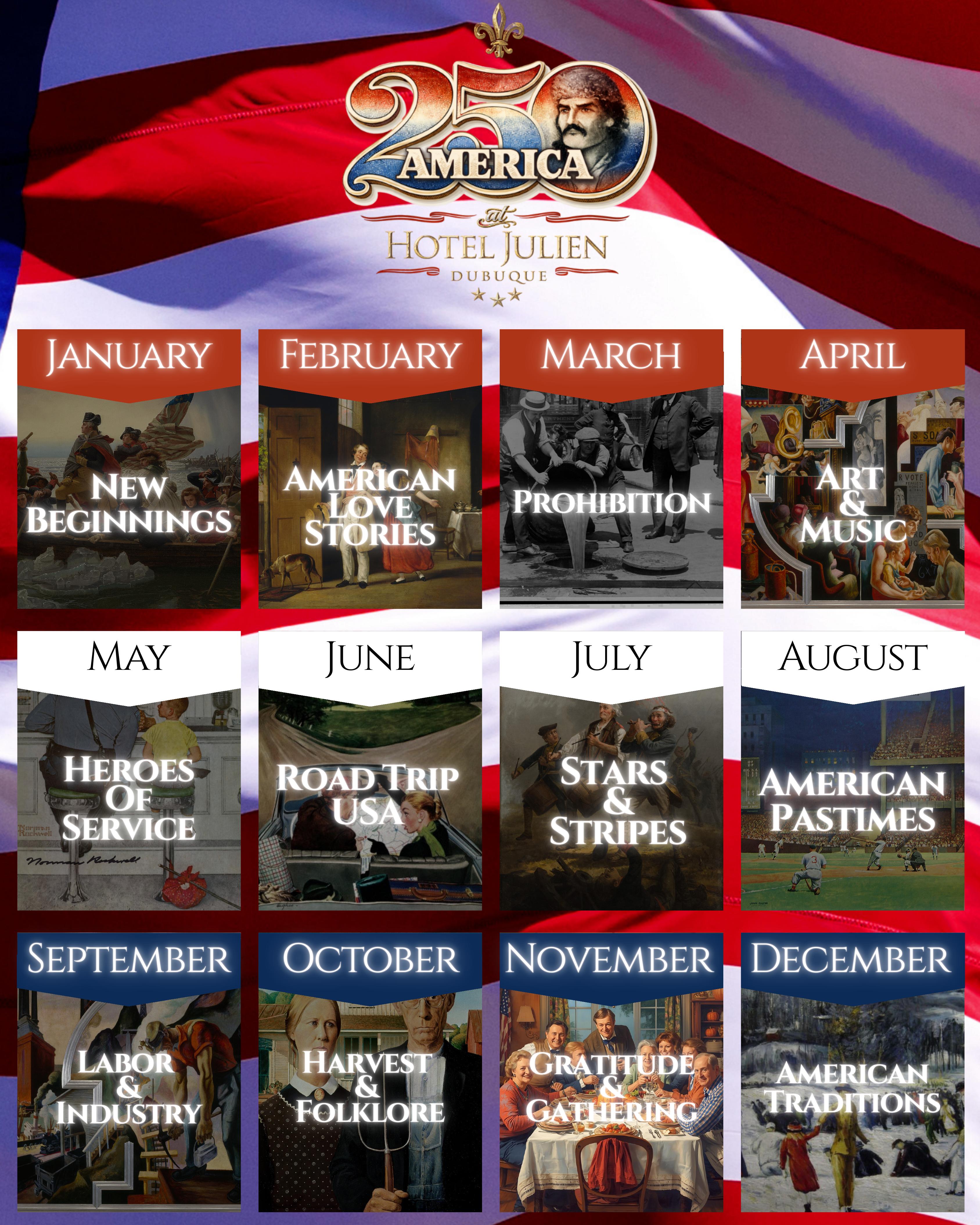 250 America 12-Month Calendar